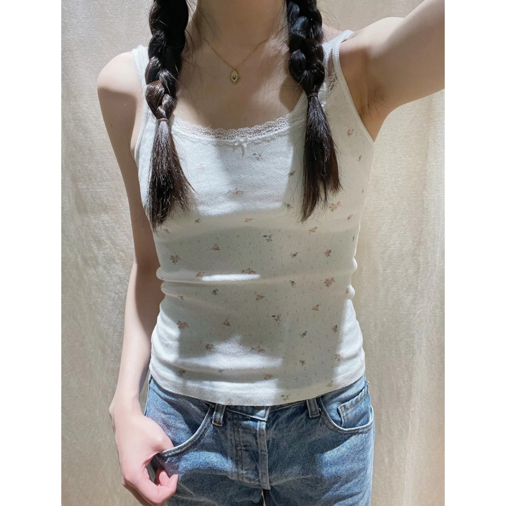 【BM】Skylar Floral Tank 蕾絲碎花細肩小吊帶-細節圖2