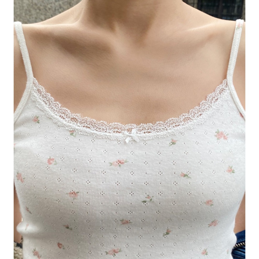 【BM】Skylar Floral Tank 蕾絲碎花細肩小吊帶-細節圖4