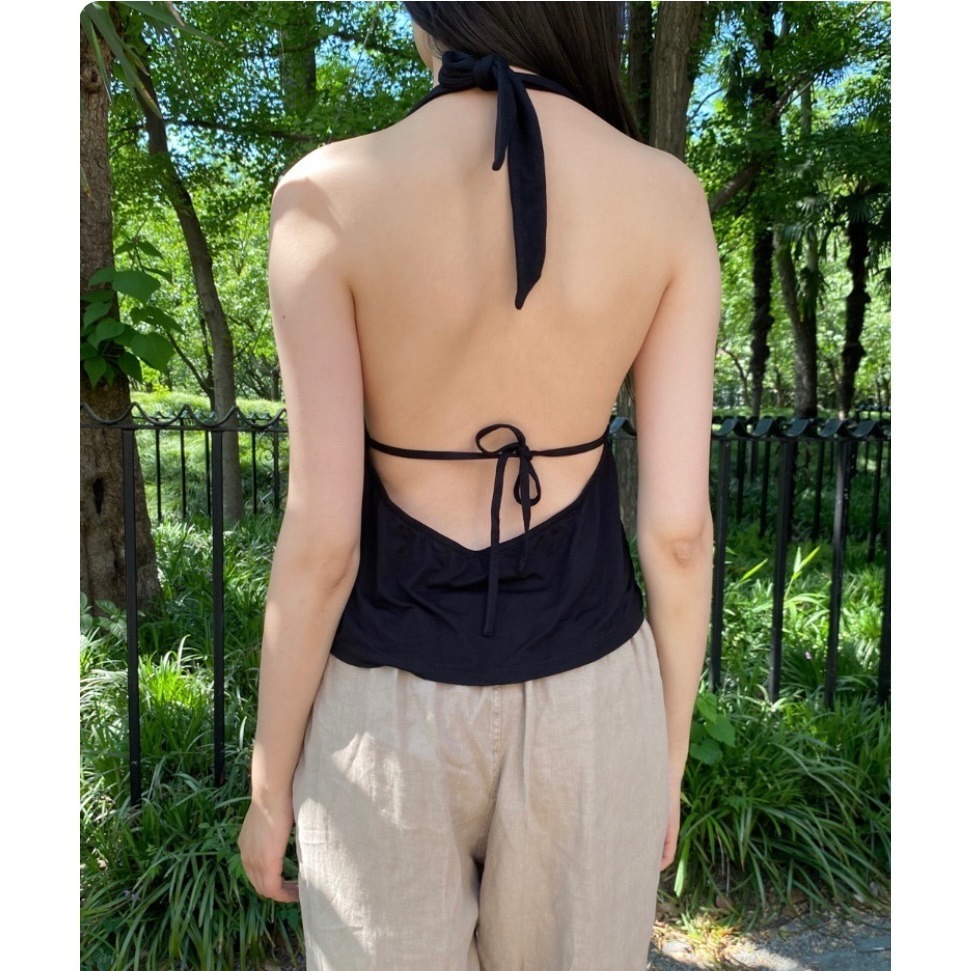 【BM】Rafaela Top 辣妹綁帶露背掛脖背心-細節圖2