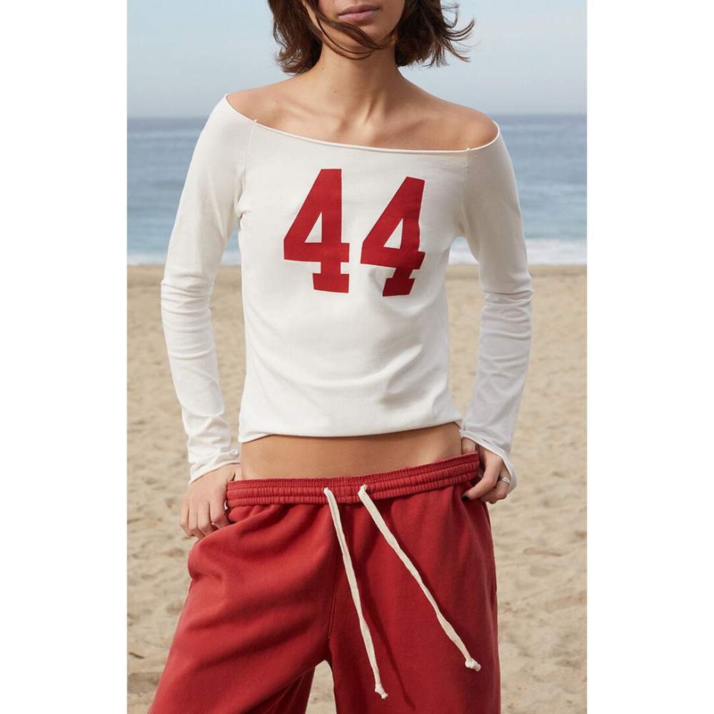【BM】Long Sleeve Off-The-Shoulder Top 多款* 美式數字斜肩平口長袖-規格圖3