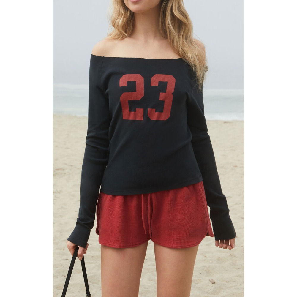 【BM】Long Sleeve Off-The-Shoulder Top 多款* 美式數字斜肩平口長袖-規格圖3