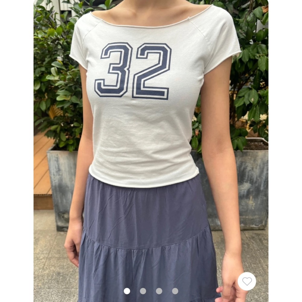 【現貨】Asa同款✨ Bonnie 32 Crop Top 斜肩數字短版上衣-細節圖2
