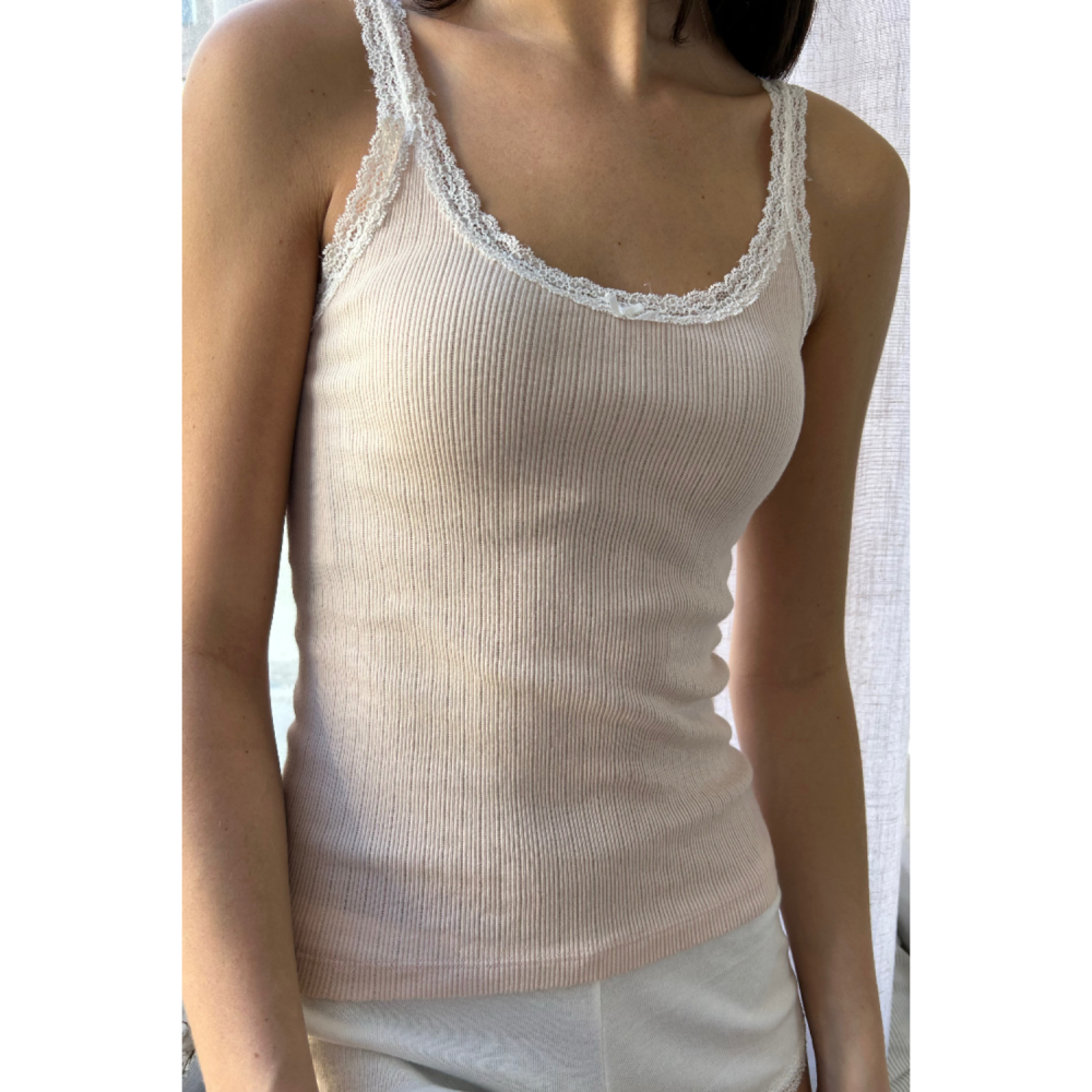 【BM】Beyonca Lace Tank 粉色長款蕾絲吊帶-細節圖2