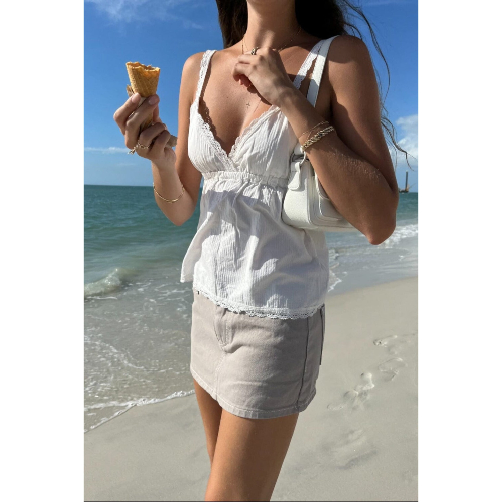 【BM】Edith Lace Tank 蕾絲可愛babydoll吊帶-細節圖3