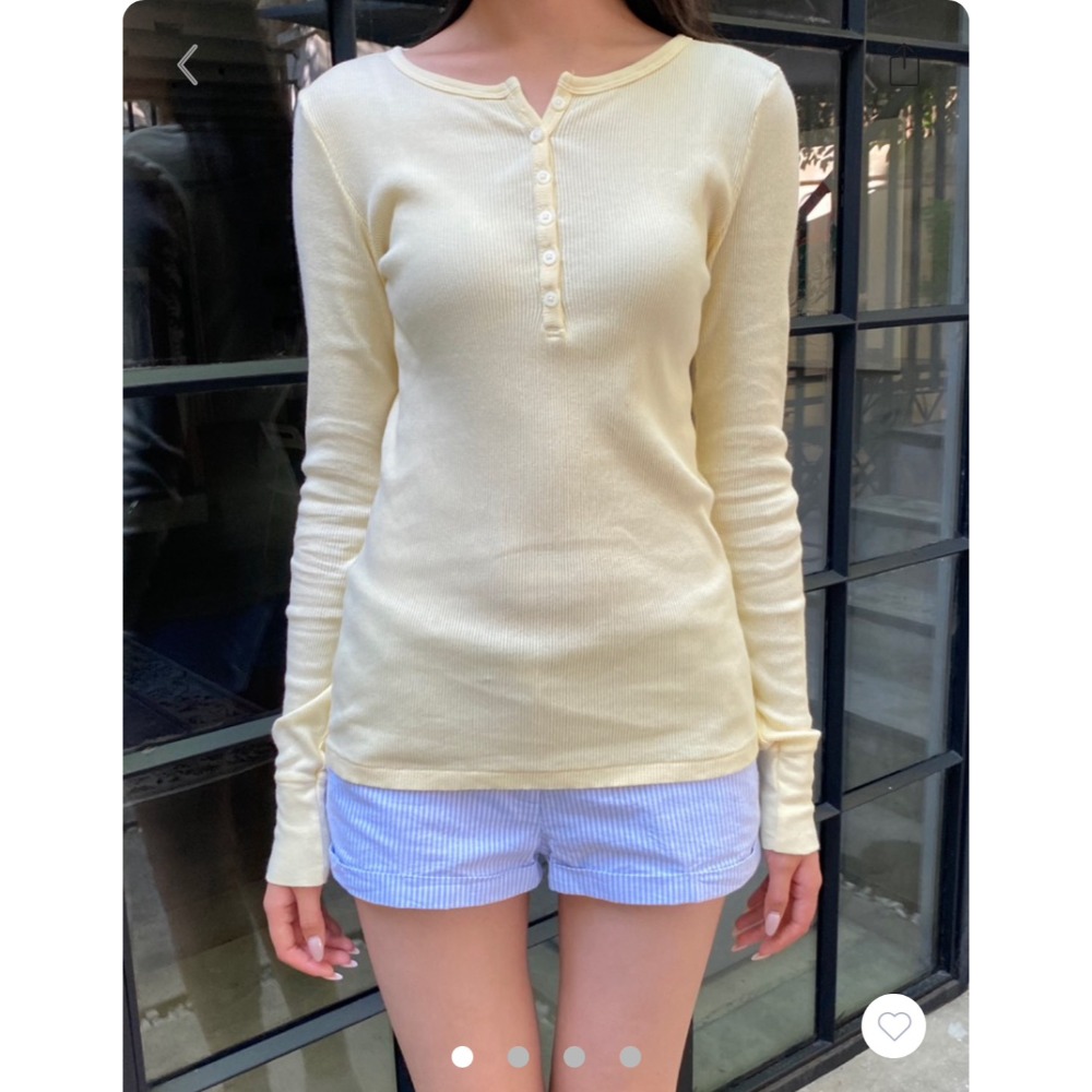 【BM】Zelly Ribbed Top 多色* 多粒扣正肩長袖-規格圖7