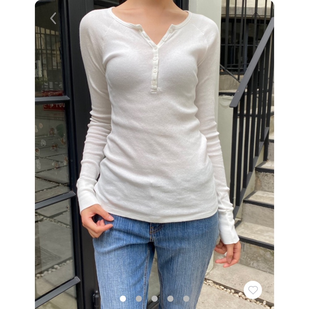 【BM】Zelly Ribbed Top 多色* 多粒扣正肩長袖-規格圖7