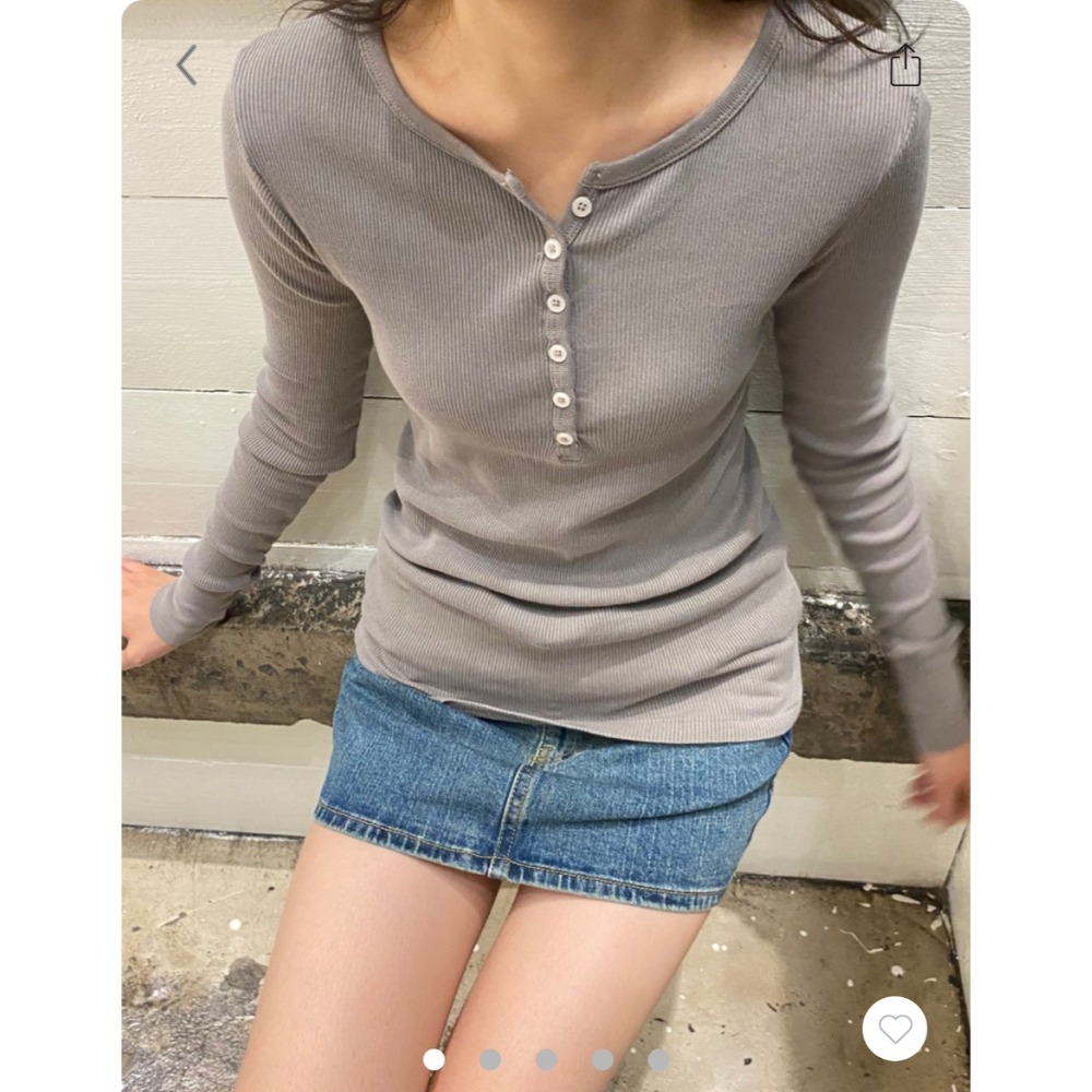 【BM】Zelly Ribbed Top 多色* 多粒扣正肩長袖-規格圖7