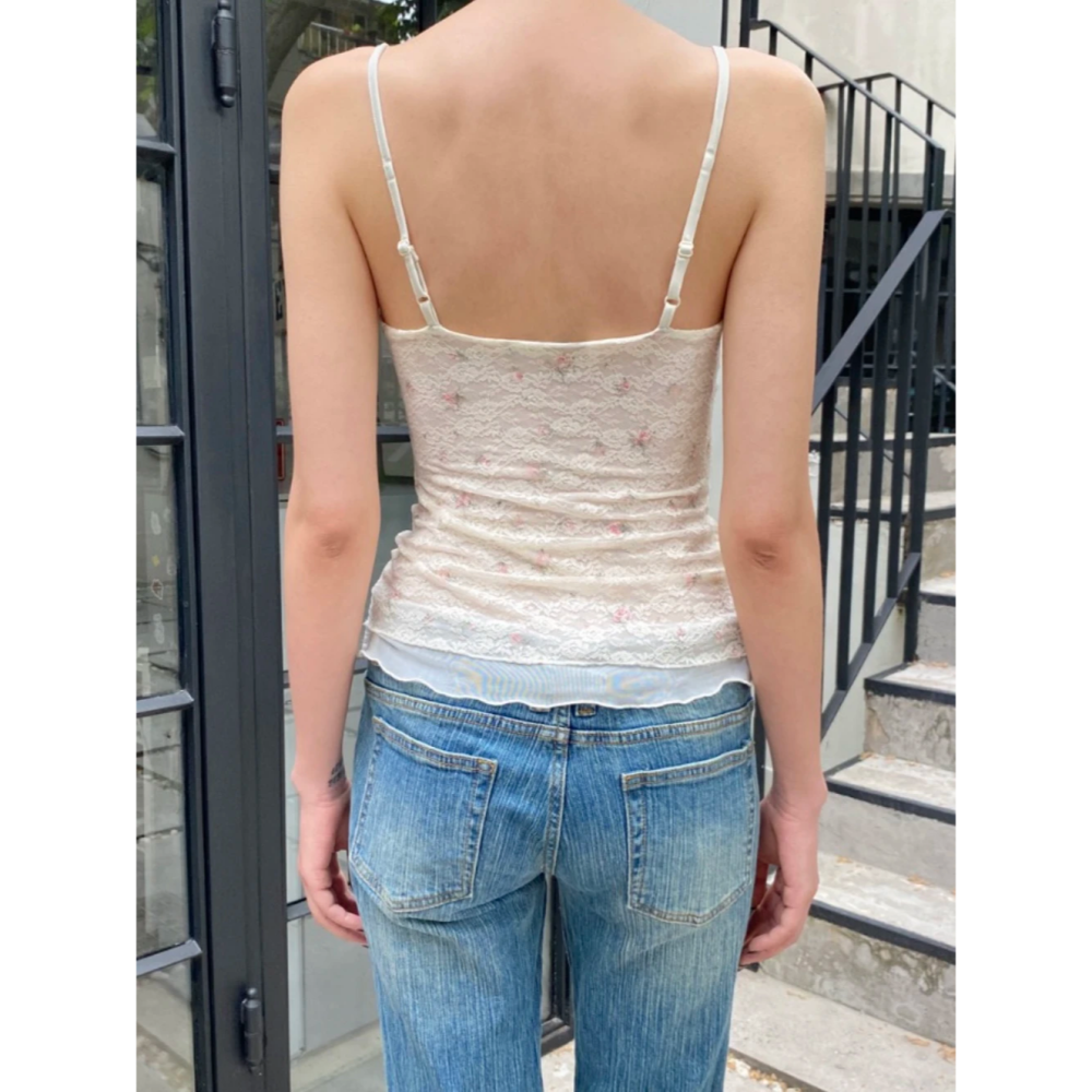 【BM】Archie Floral Lace Tank 碎花蕾絲細肩吊帶-細節圖3