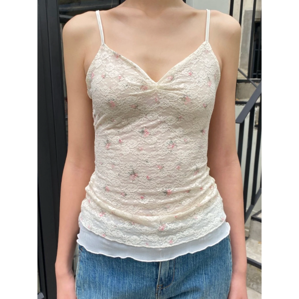 【BM】Archie Floral Lace Tank 碎花蕾絲細肩吊帶-細節圖4