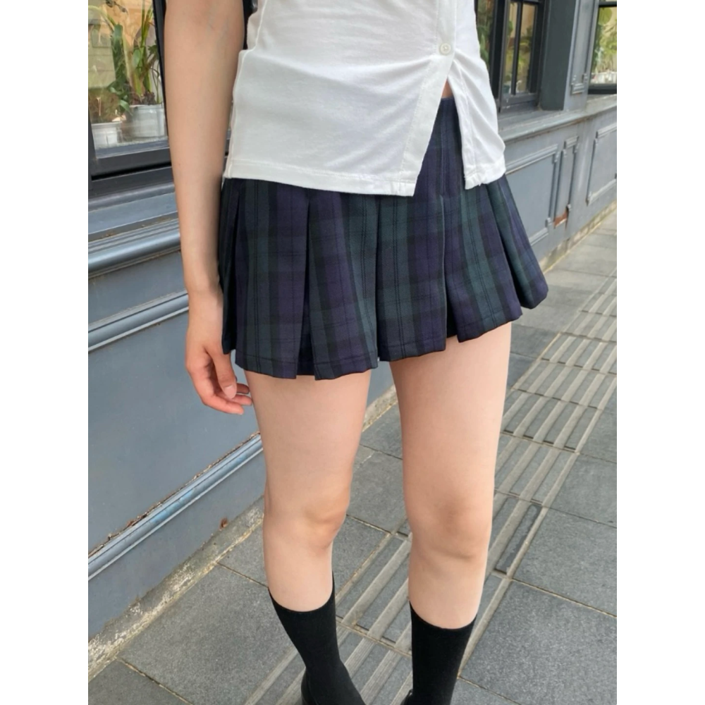 【BM】Sof Plaid Skirt 低腰格紋百褶裙-細節圖3
