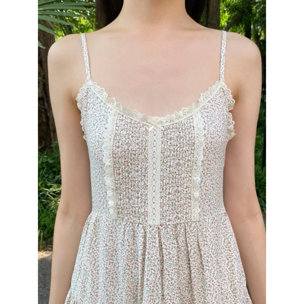 【BM】兩色* Tianna Dress 法式蕾絲綁帶連衣裙-細節圖2