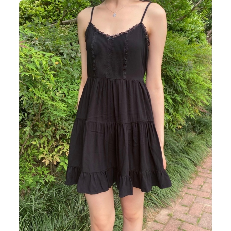 【BM】兩色* Tianna Dress 法式蕾絲綁帶連衣裙-細節圖3