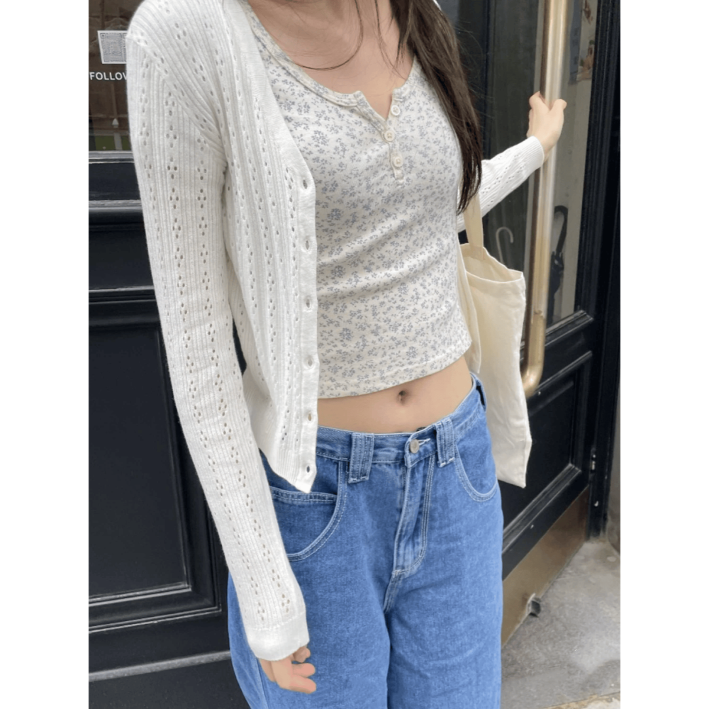 【BM】Shannon Sweater 薄款針織孔眼開衫-細節圖4