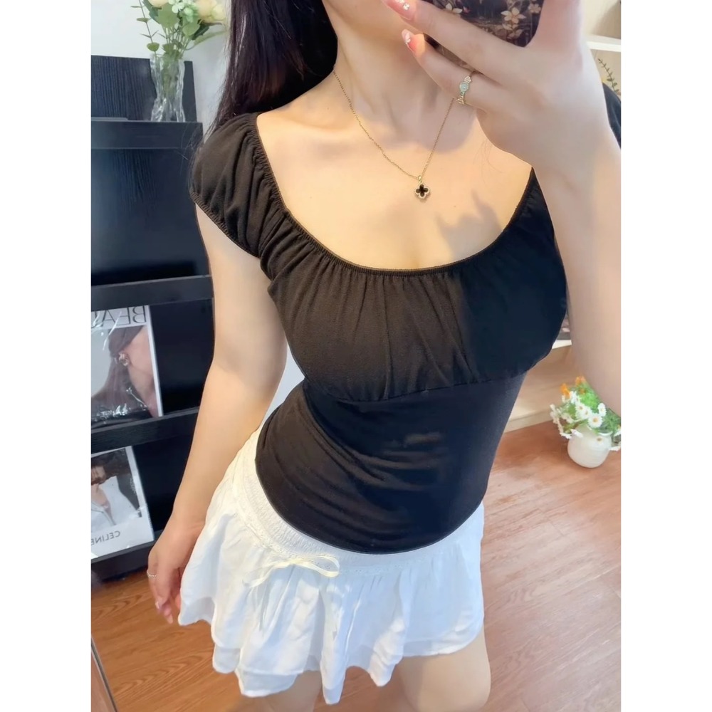 【BM】Casey Top 多色* 抓皺圓領泡泡袖-規格圖7