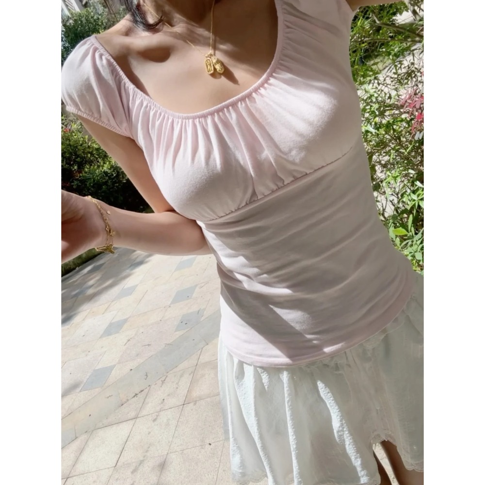 【BM】Casey Top 多色* 抓皺圓領泡泡袖-規格圖7