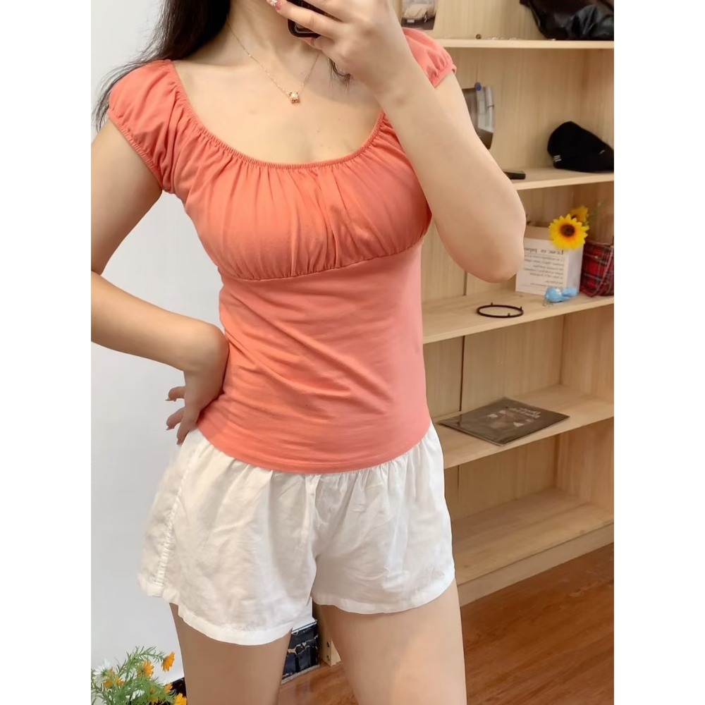 【BM】Casey Top 多色* 抓皺圓領泡泡袖-規格圖7