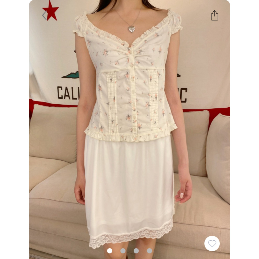 【BM】多色* Elana Floral Top 經典格紋小飛袖排扣上衣-細節圖2