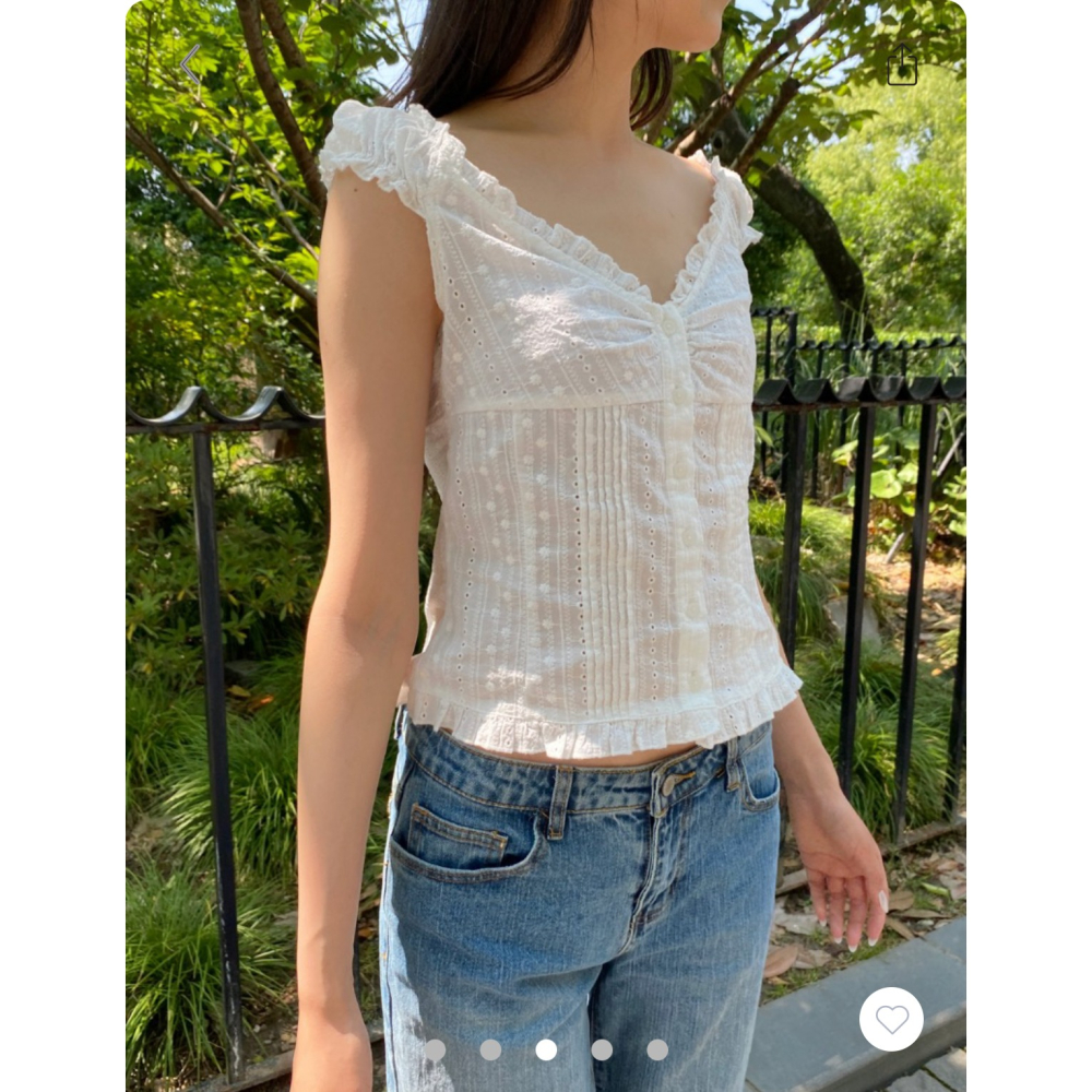 【BM】多色* Elana Floral Top 經典格紋小飛袖排扣上衣-細節圖6