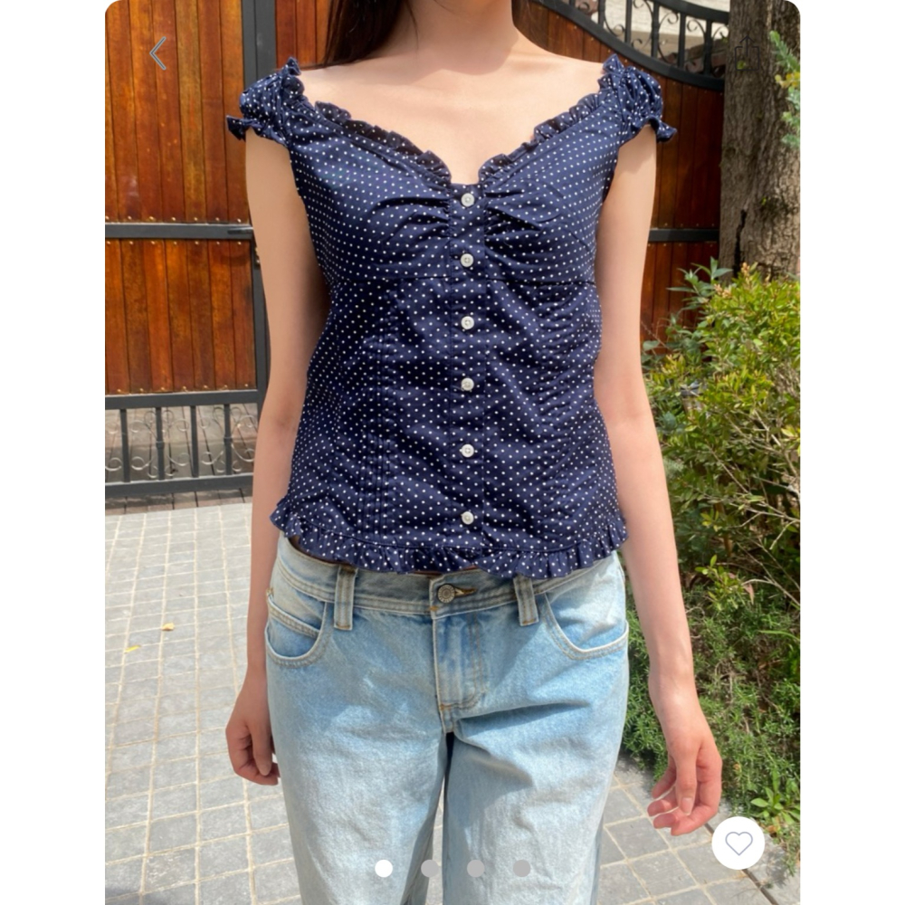 【BM】多色* Elana Floral Top 經典格紋小飛袖排扣上衣-細節圖7