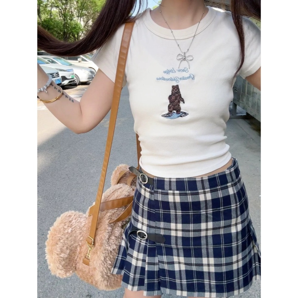 【BM】Sof Plaid Skirt 經典皮扣格紋百褶裙-細節圖5