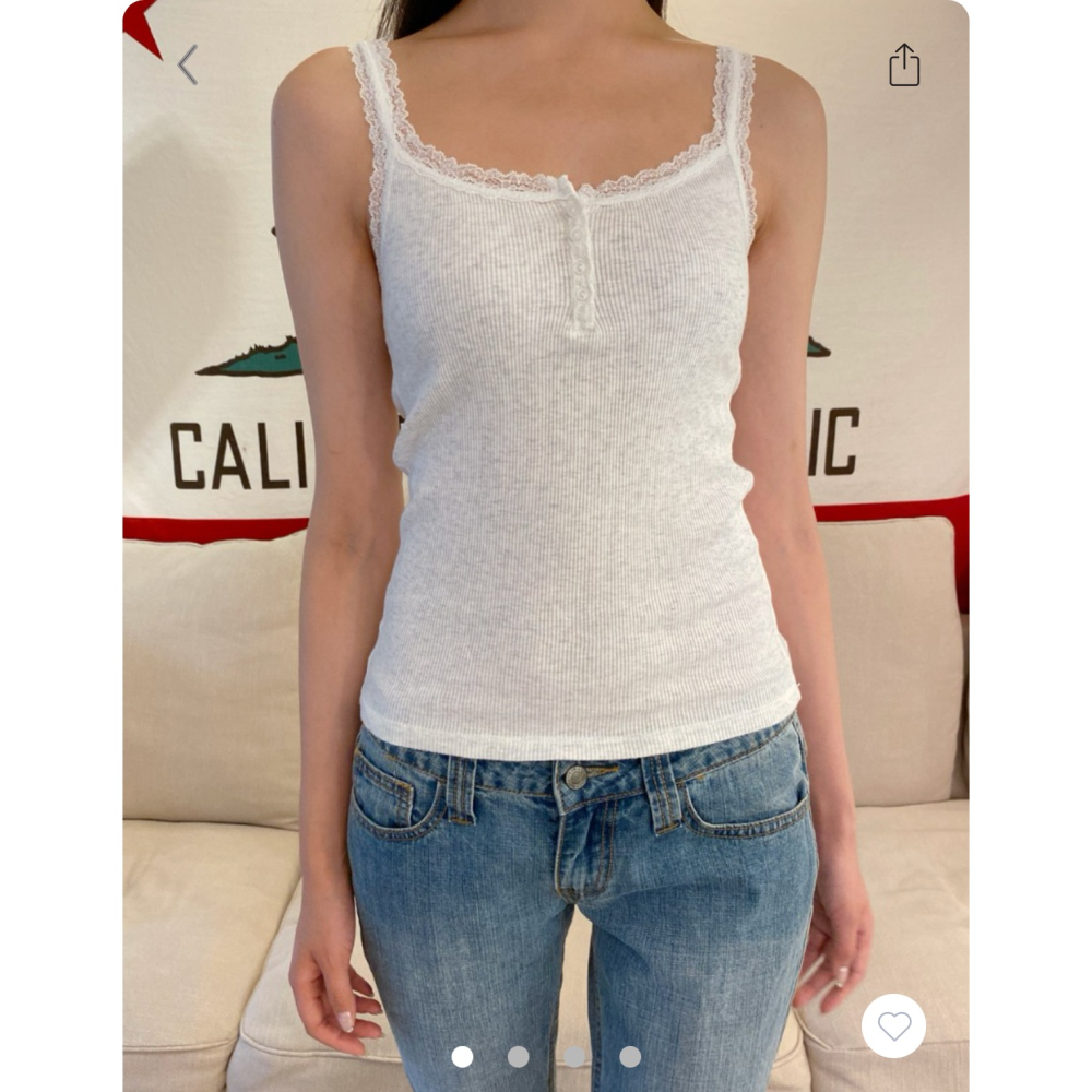 【BM】多色* Amaya Lace Tank 蕾絲三粒扣小吊帶-細節圖4