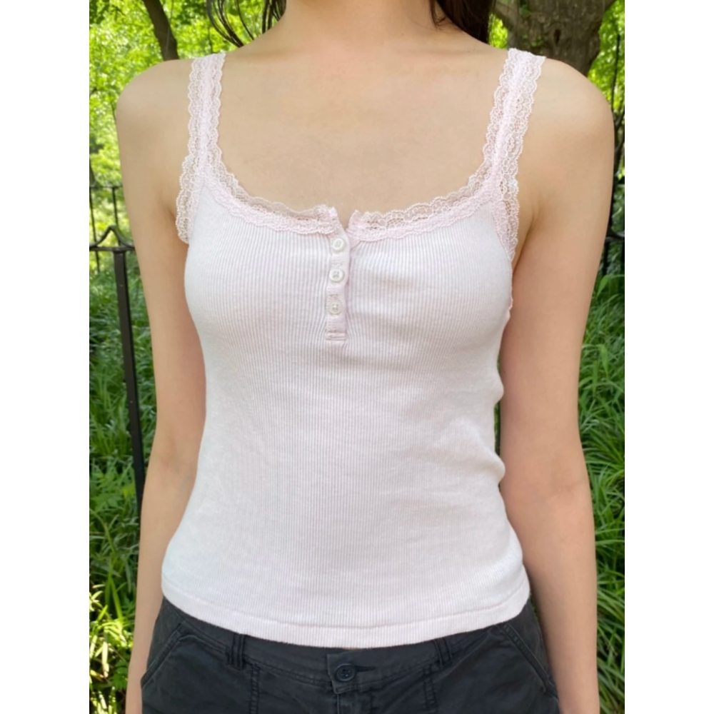 【BM】多色* Amaya Lace Tank 蕾絲三粒扣小吊帶-規格圖4