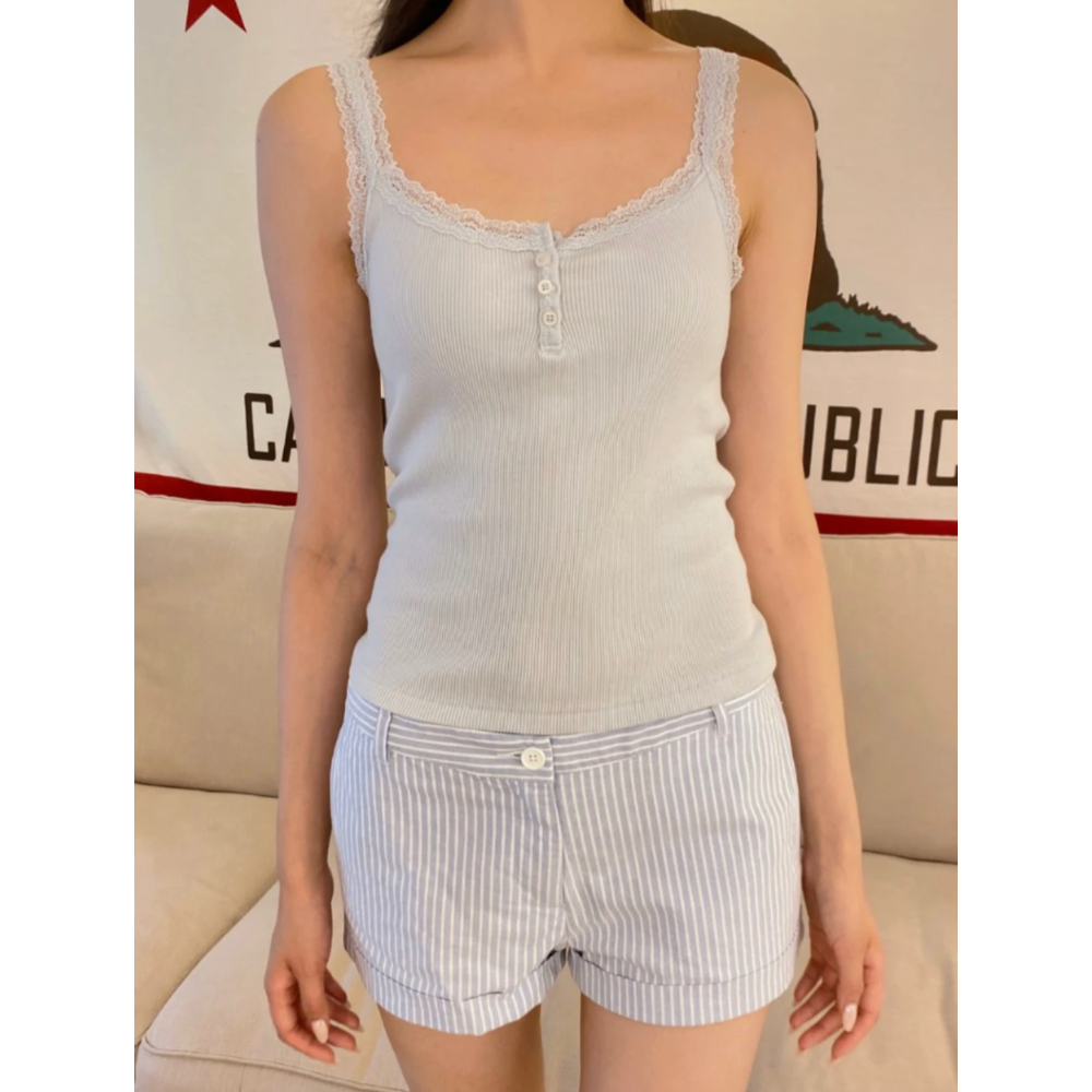 【BM】多色* Amaya Lace Tank 蕾絲三粒扣小吊帶-規格圖4