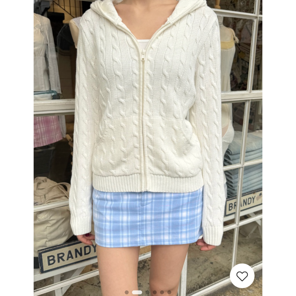 【BM】Crystal Sweater 美式麻花針織連帽外套-細節圖3