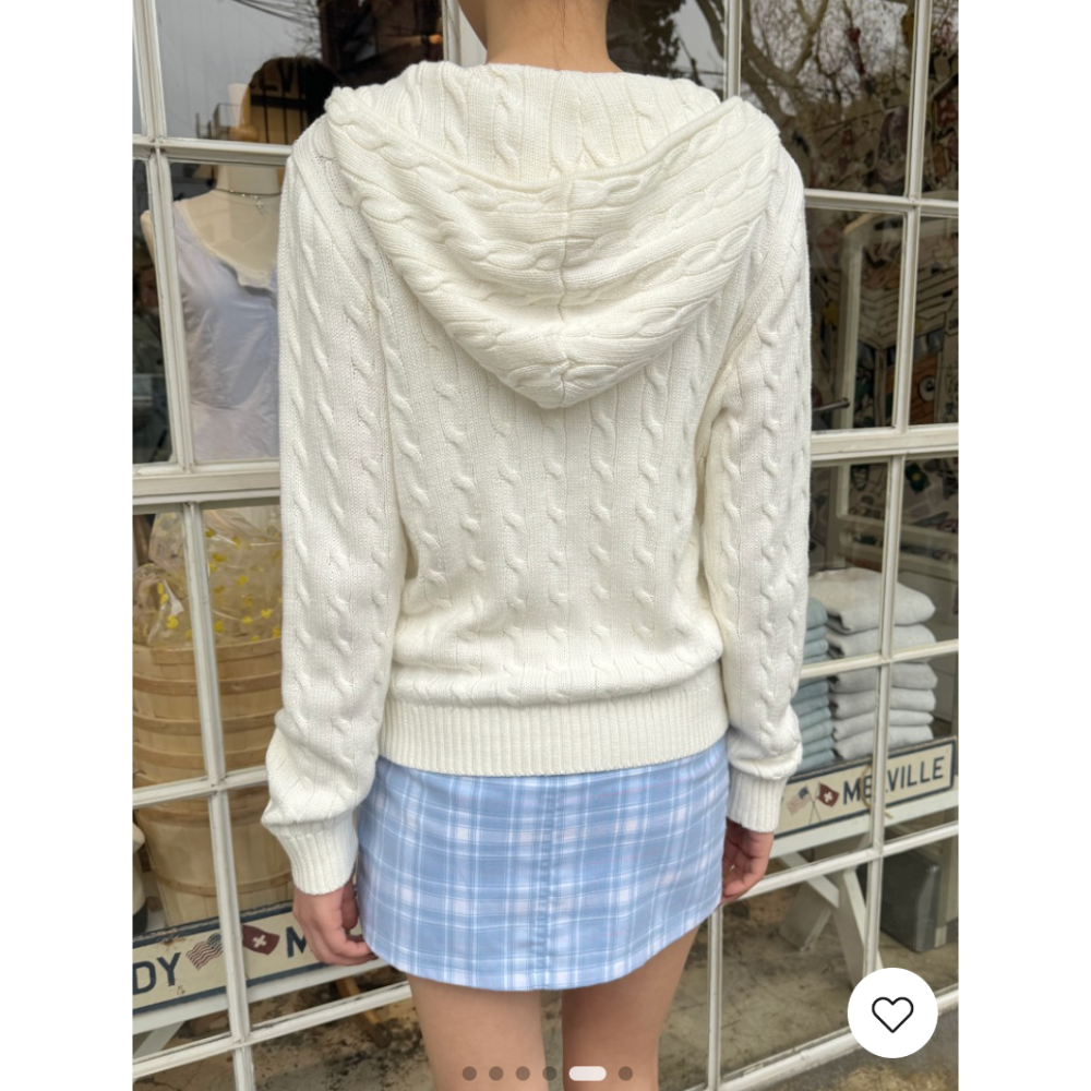 【BM】Crystal Sweater 美式麻花針織連帽外套-細節圖4