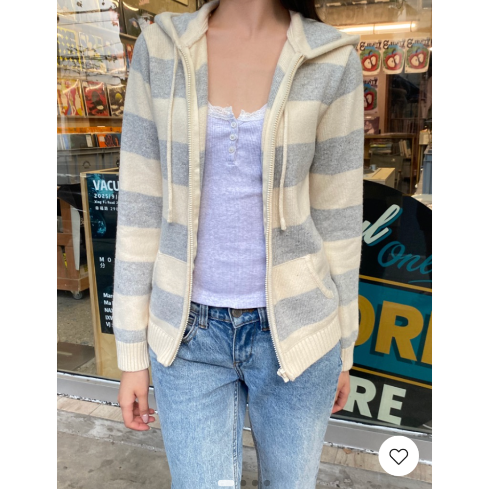 【BM】Alana Wool Stripe Zip Up Sweater 條紋針織外套-細節圖2