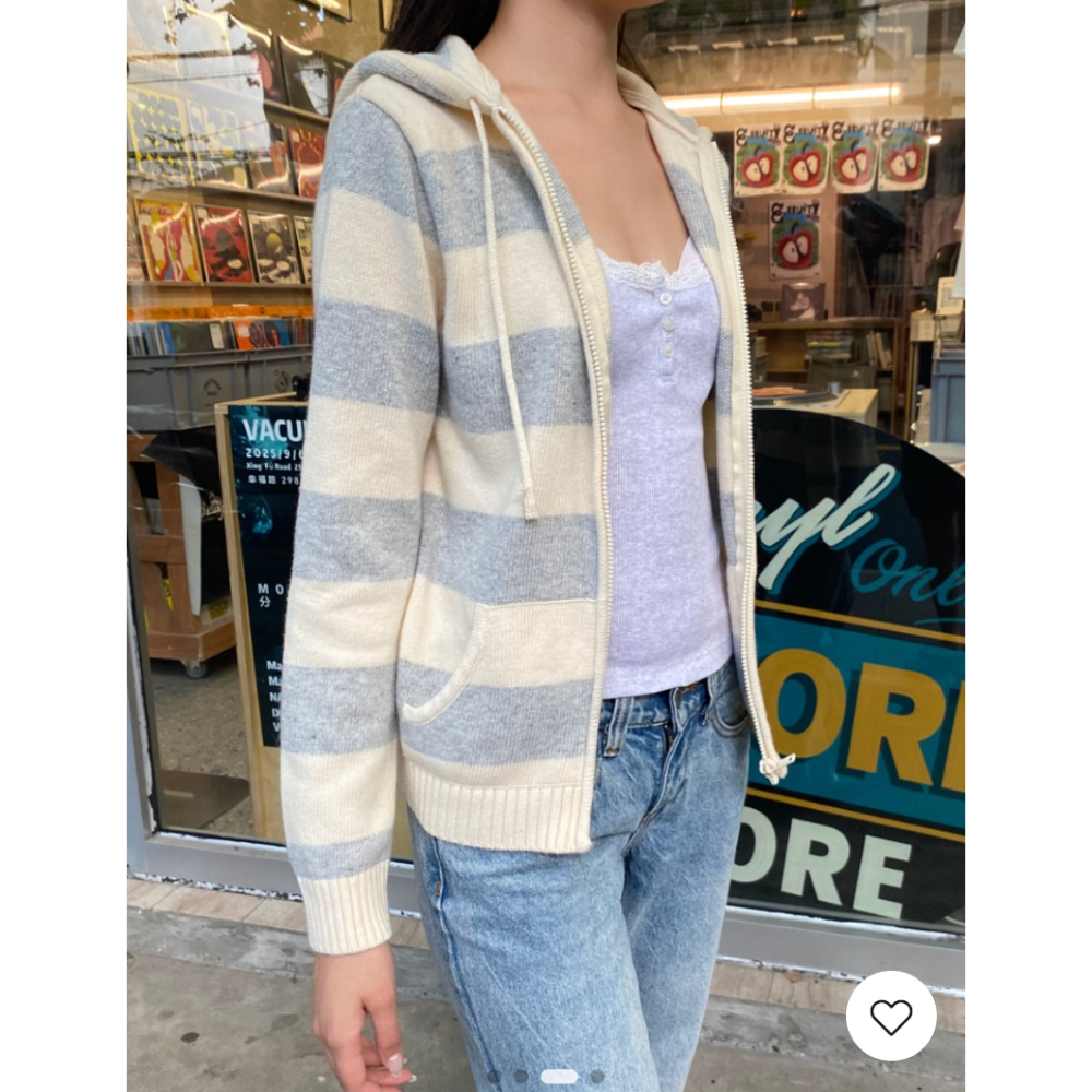 【BM】Alana Wool Stripe Zip Up Sweater 條紋針織外套-細節圖4