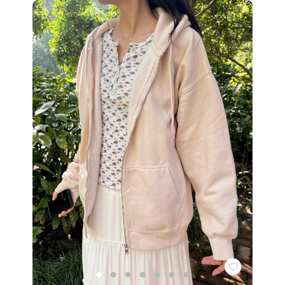 【BM】Christy Hoodies 杏粉美式連帽大外套-細節圖2