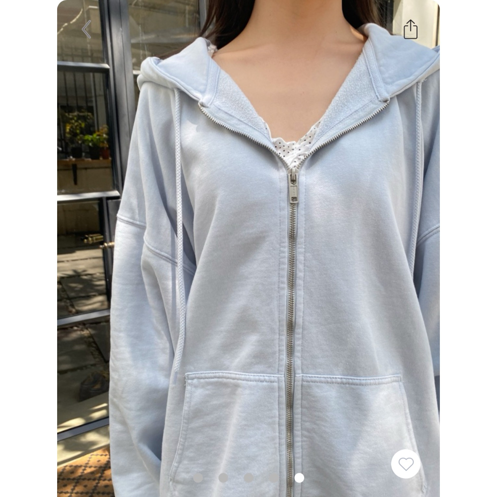 【BM】Christy Hoodies 奶藍美式連帽大外套-細節圖2