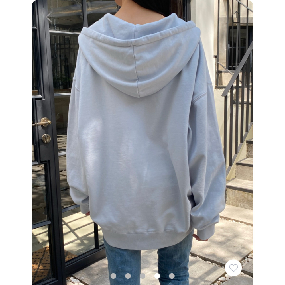 【BM】Christy Hoodies 奶藍美式連帽大外套-細節圖3