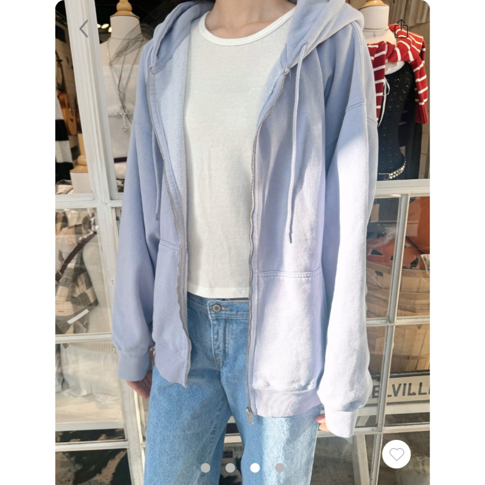 【BM】Christy Hoodies 水粉藍美式連帽大外套-細節圖2