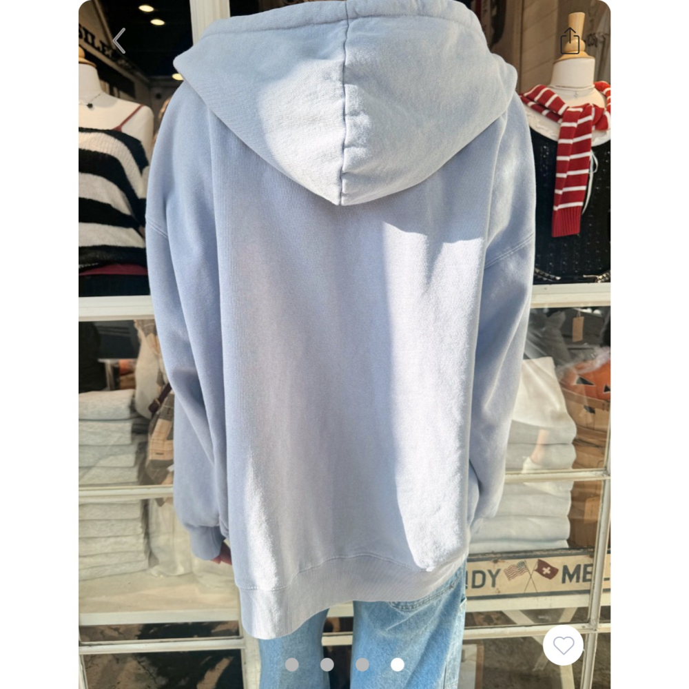 【BM】Christy Hoodies 水粉藍美式連帽大外套-細節圖3