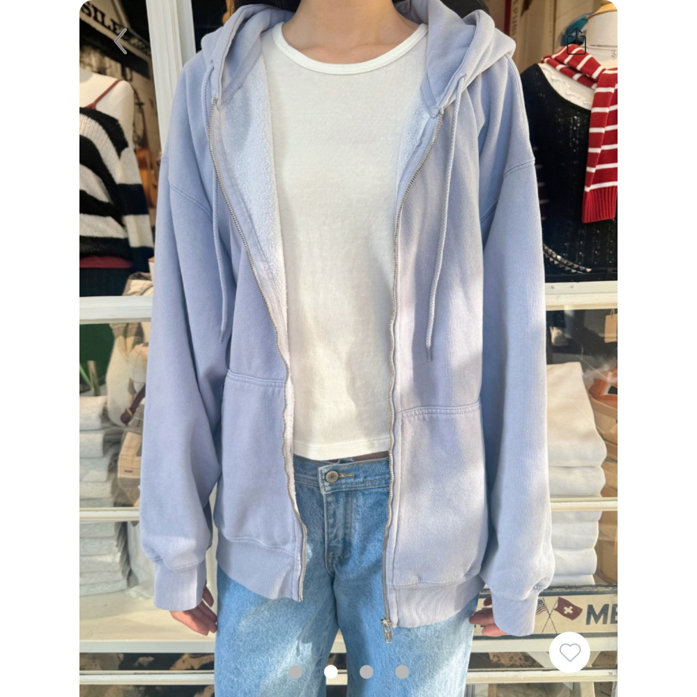 【BM】Christy Hoodies 水粉藍美式連帽大外套-細節圖4