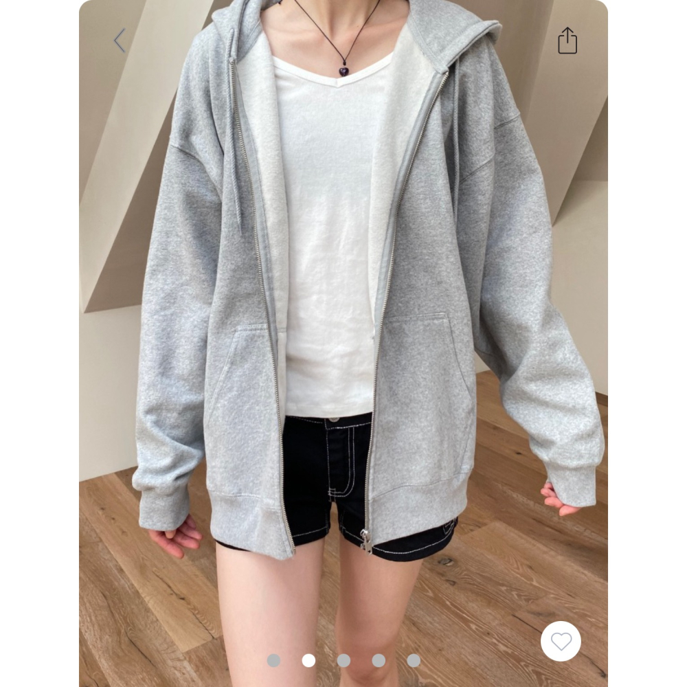 【Rosé同款✨】Christy Hoodies 灰色美式連帽大外套-細節圖2