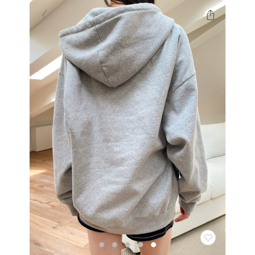 【Rosé同款✨】Christy Hoodies 灰色美式連帽大外套-細節圖3