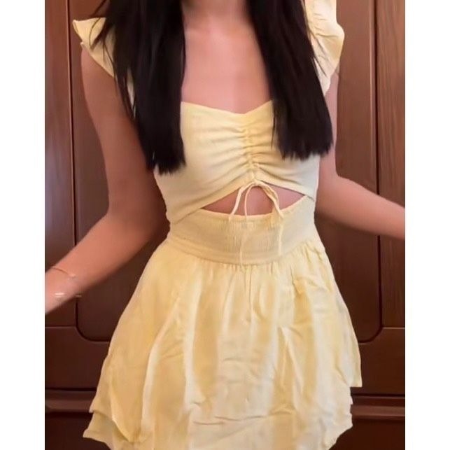 Hollister 雅譞同款洋裝(黃)