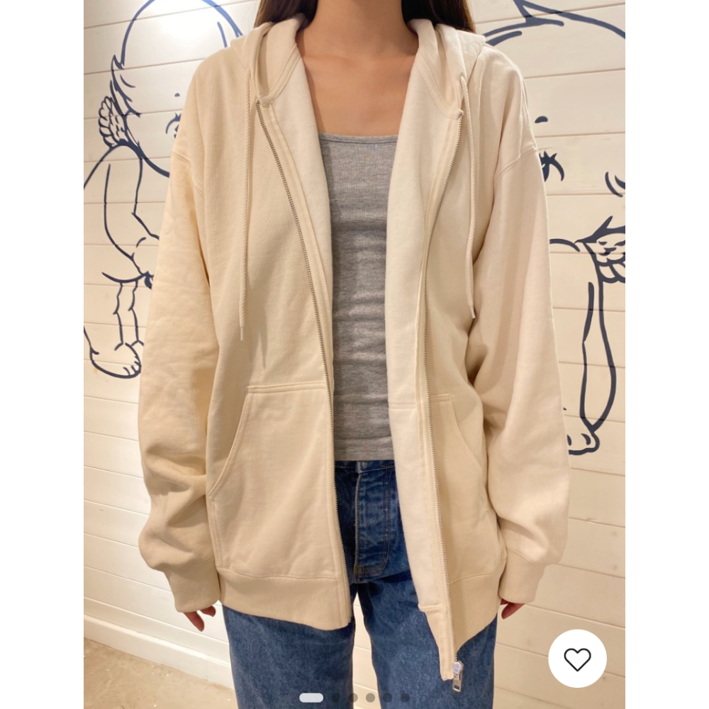 【BM】Christy Hoodies 杏白色美式連帽大外套-細節圖4