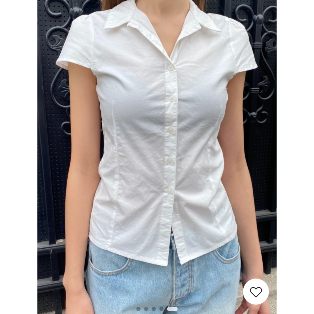 【BM】Rue Top 正肩收腰短袖襯衫-細節圖3