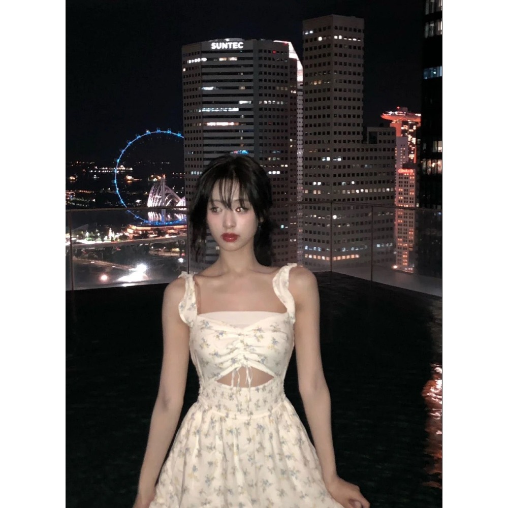 【現貨】Ahyeon 同款小海鷗碎花短洋裝 (兩色)-規格圖2