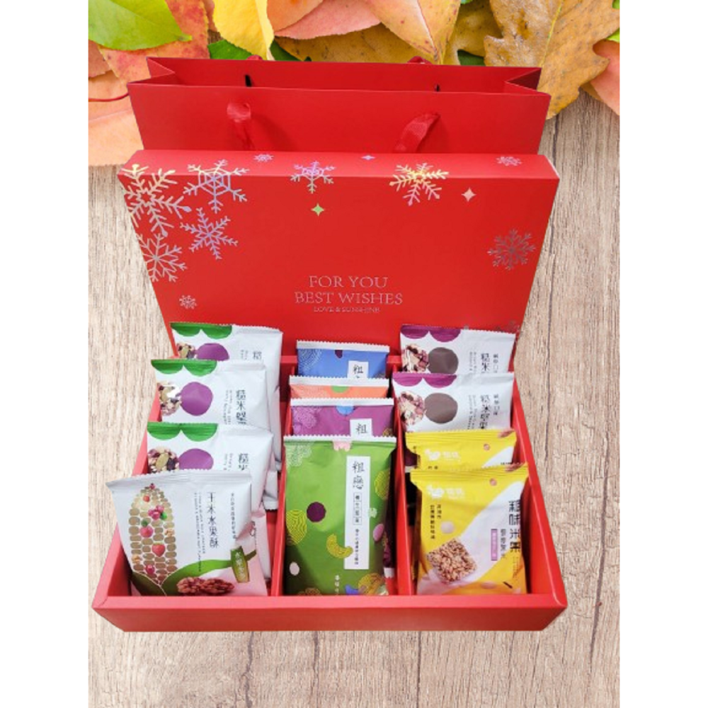 【粗味】綜合堅果米果禮盒 糙米堅果酥(蔓越莓) 玉米水果酥 藜麥夏豆米果(核桃米果)-細節圖2