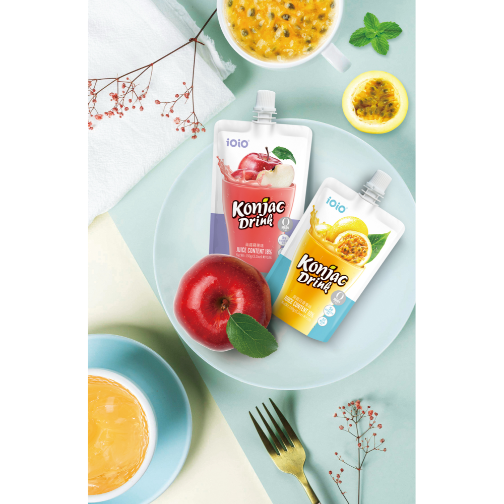 【花語開發】ioio蒟蒻果凍飲150g 買一送一 百香果 白葡萄 蘋果口味 即開即飲超口感健康-細節圖6
