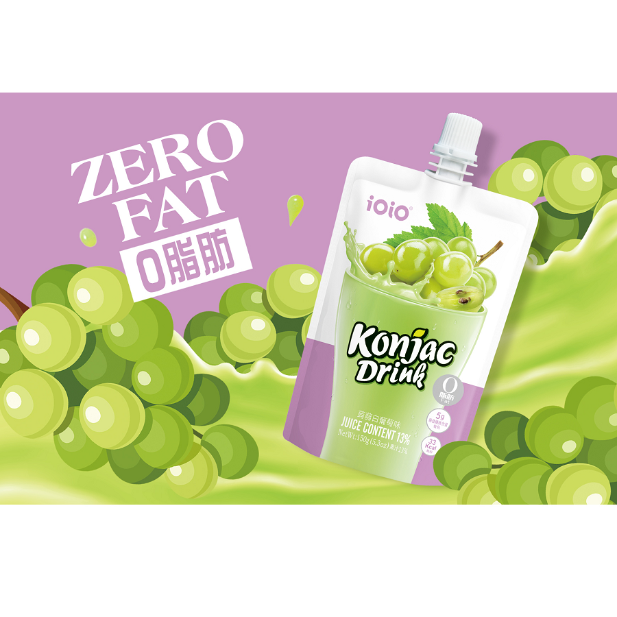 【花語開發】ioio蒟蒻果凍飲150g 買一送一 百香果 白葡萄 蘋果口味 即開即飲超口感健康-細節圖9