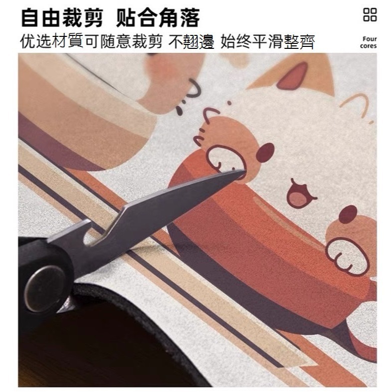 花語開發 【居家生活】軟式輕薄型 可愛貓咪 硅藻土地墊60/40cm 吸水地墊 餐桌桌墊 3D立體牡丹花硅藻泥地墊-細節圖5