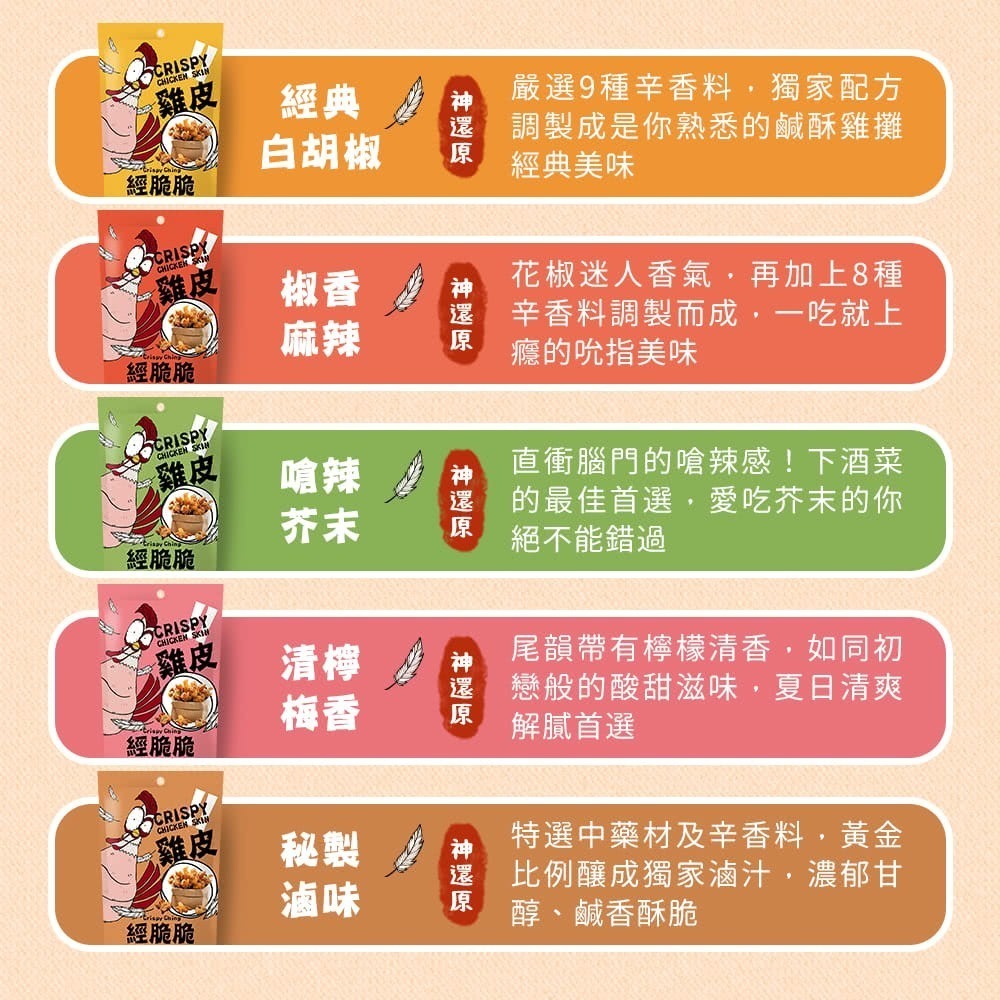 【經脆脆】酥脆雞皮餅乾30g 網購全球熱銷百萬包 最佳下酒台灣味 征服饕客味蕾-細節圖3