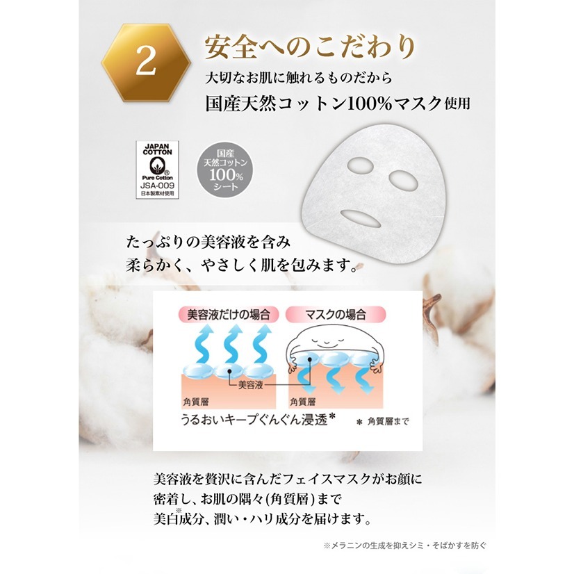 日本進口【FACEE 妃詩兒】璀璨透亮白皙面膜 美白 保濕面膜 水解膠原蛋白 10入/包 贈送溫熱眼罩-細節圖4