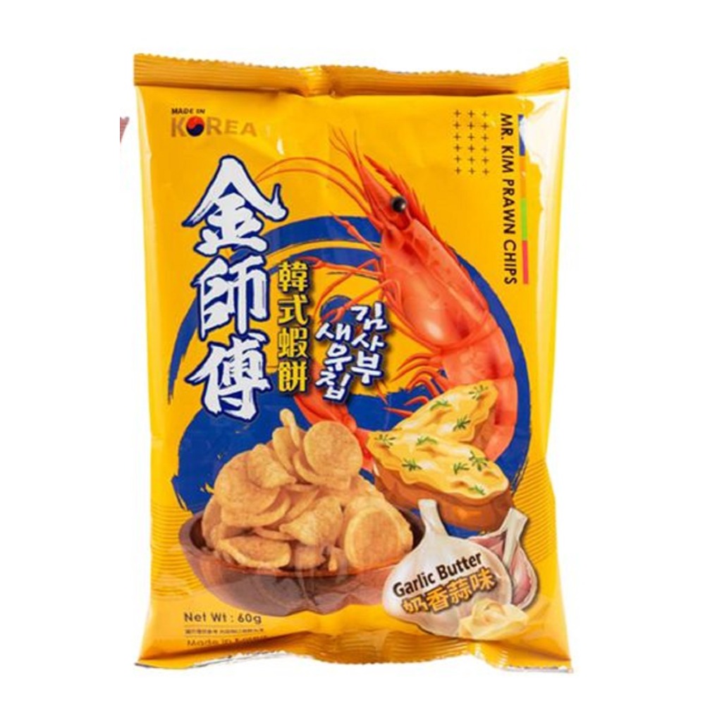 花語團購【銅板零食】金師傅韓式蝦餅 60g 奶香蒜味 海鮮炒碼麵風味 厚片蝦味餅乾 韓國進口零食 韓式蝦餅-規格圖8